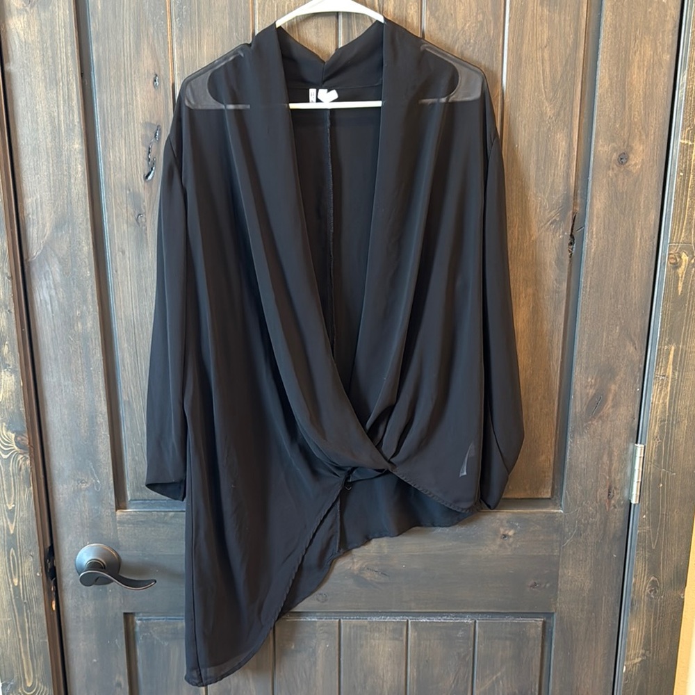 Elegant Black Women's Drape Top